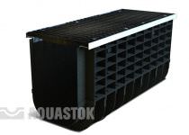 Лоток водоотводный Аквасток пластиковый ЛВП PROFI DN300 в комплекте с решеткой DN300 C250 "Косичка"